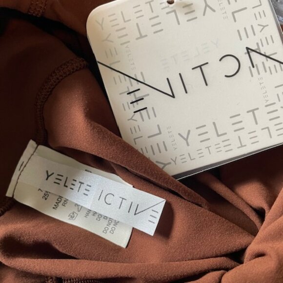 Yelete Active Brown Flared Leggings Size L NWT - Picture 7 of 10